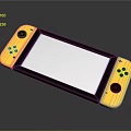 Yellow Handheld Game Console With Blue Screen And Dual Control Buttons