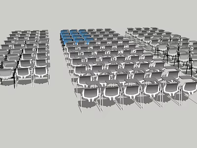 Ergonomic Office Chairs Arranged In Multiple Rows For Conference Room Use 3d model