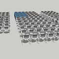 Ergonomic Office Chairs Arranged In Multiple Rows For Conference Room Use