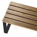 Modern Design Wooden Stools Featuring Black Metal Frames And Striped Tops