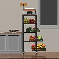 Multi Tiered Kitchen Storage Rack With Wheels For Fruits Vegetables And Appliances