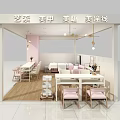 Stylish Beauty Salon With Manicure Eyelash Extension Pink Interior And White Furniture