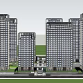 Modern High Rise Residential Complex Planning With Symmetrical Design Green Spaces And Roadways