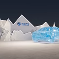 Yuexiu Ice Sculpture Interactive Zone With Snowy Wonderland Landscape And Decorations