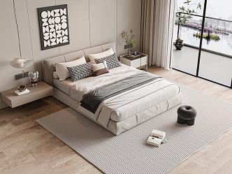 Modern Double Bed 3d model