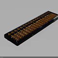 Classic Abacus With Black Frame And Orange Beads As Traditional Calculation Tool
