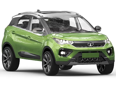 Green Modern SUV With Stylish Front Grille Headlights And Alloy Wheels 3d model