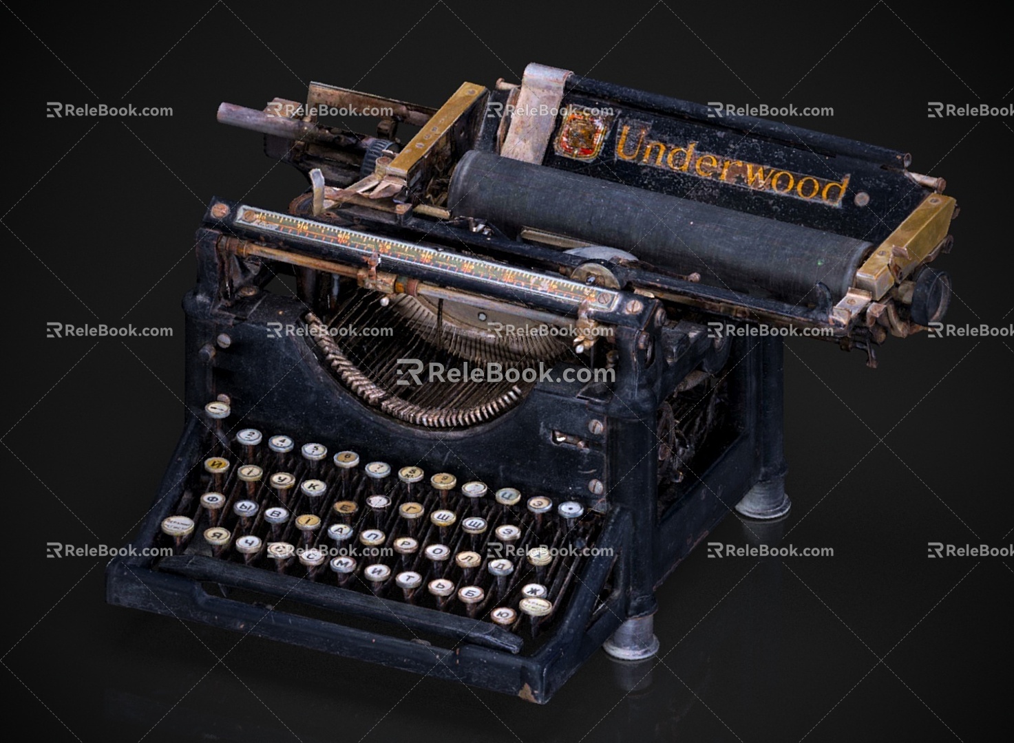 retro typewriter 3d model