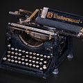 retro typewriter 3d model