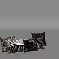 Stylish Decorative Throw Pillows With Leopard Zebra And Geometric Patterns 3d model