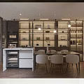 Modern Living Dining Room Interior Design With Sofa Coffee Table Bookshelf Window And Painting