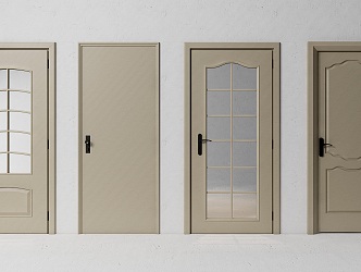 French Single Door Bedroom Door Toilet Door 3d model