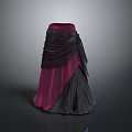 Man Creating 3D Rendered Purple And Black Skirt On Gray Background