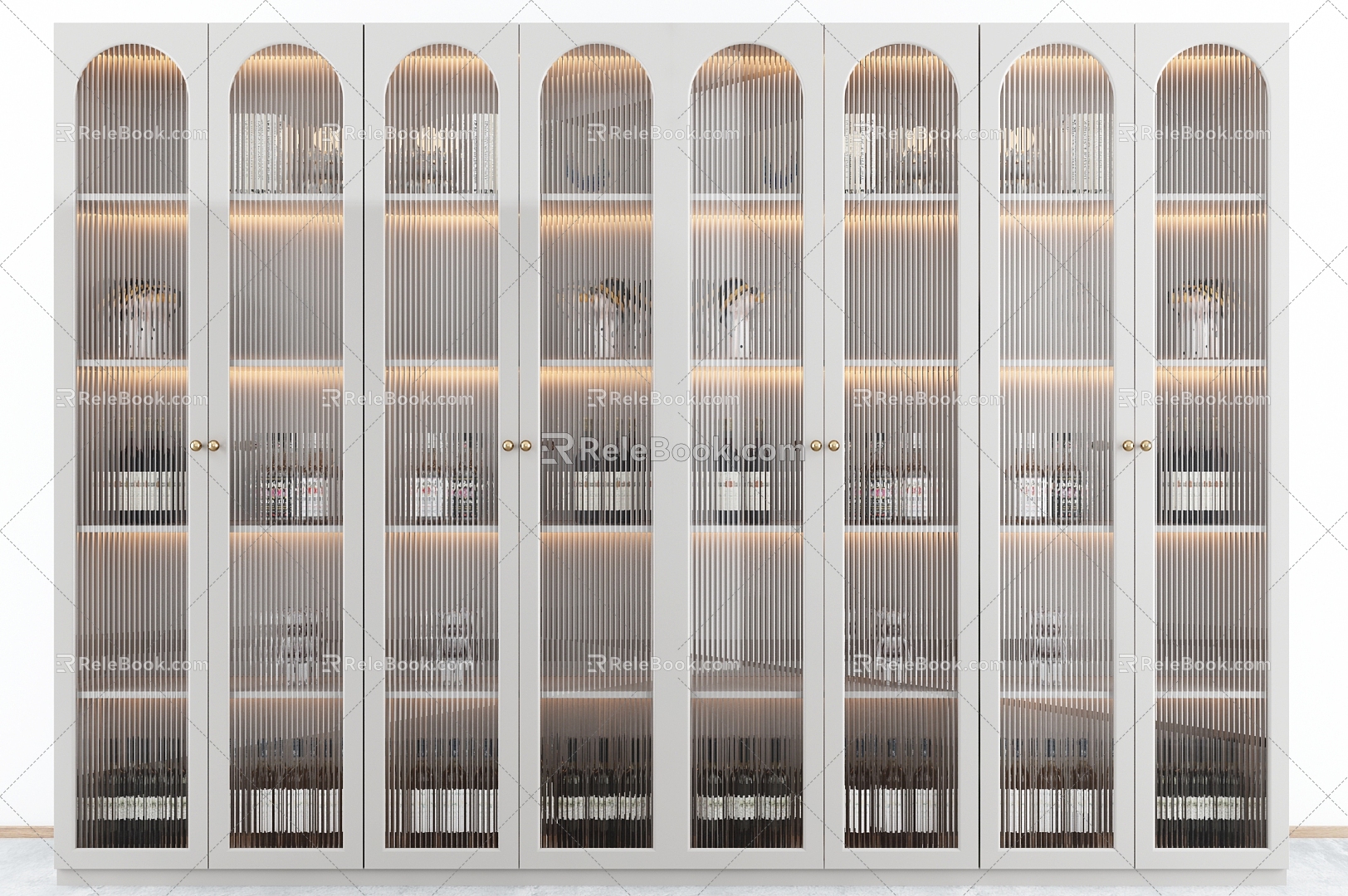 Cream style wine cabinet 3d model