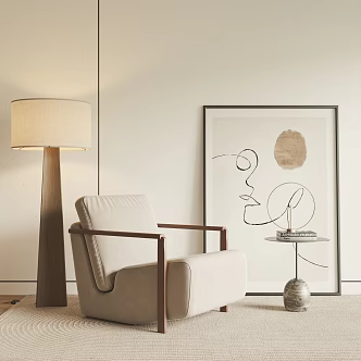 CASSINA Quiet Wind Single Person Sofa Utrecht Chair Leisure Chair Floor Lamp Side 3d model