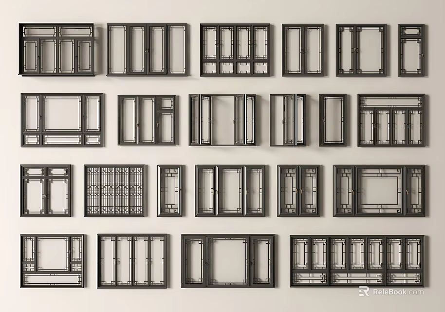 Various Casement Windows With Different Designs And Modern Styles For Homes 3d model