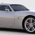 Silver Two Door Sports Car Streamlined Body Silver Wheels Red Brake Calipers