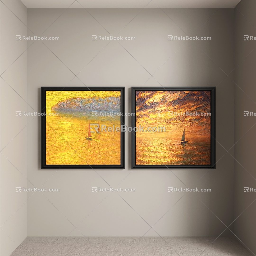 abstract decorative painting 3d model