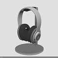 Modern Over Ear Headphones With Comfortable Ear Pads On Gray Stand Electronic Accessory