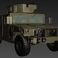 Military Utility Vehicle With Camouflage Exterior Roof Weapon Mount And Off Road Design