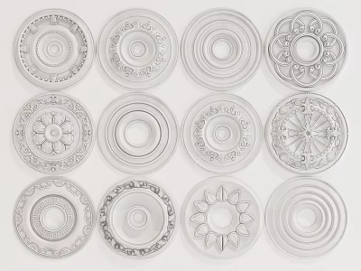 Decorative Ceiling Light Plates with Various Floral Patterns and Classic Designs for Interior Decoration 3d model