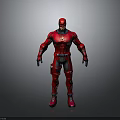 Red Superhero Costume Design With White Chest Logo Black Gloves And Boots
