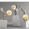 Modern Rabbit Moon Table Lamp 3d model
