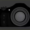 Professional Digital Camera With Large Lens Black Body And Control Buttons Design 3d model