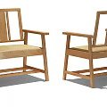 Wooden Leisure Chair With Armrest And Minimalist Design For Home Living Room Furniture