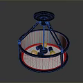 Modern Lighting Combination With Metal Frame Transparent Lampshade And Circular Pendant Design