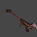 Realistic 3D Dinosaur Model With Colorful Feathers And Long Tail 3d model