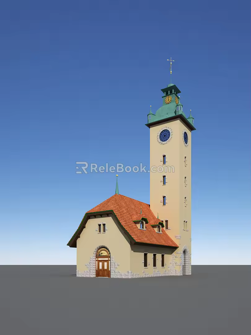 European Clock Tower 3d model