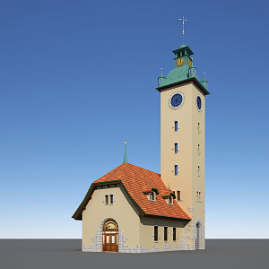 European Clock Tower 3d model