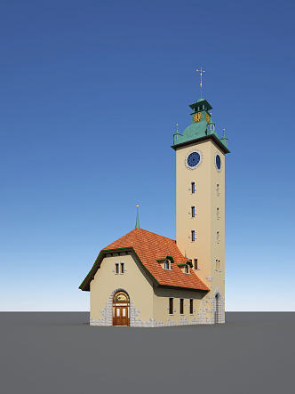 European Clock Tower 3d model