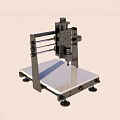 3D Printer Mechanical Structure With Metal Frame Stable Base And Flat Platform 3d model