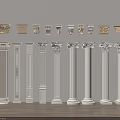 Different Styles of Classical Columns with Ornate Capitals and Fluted Details for Interior Decoration