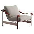 Sleek Modern Fabric Upholstered Leisure Chair With Sturdy Brown Metal Frame For Cozy Home Lounge