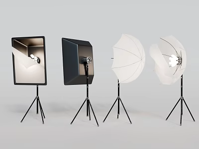 Professional Photography Studio Lighting Equipment with Softbox Umbrella and Tripod Stands for Studio Photography Setup 3d model
