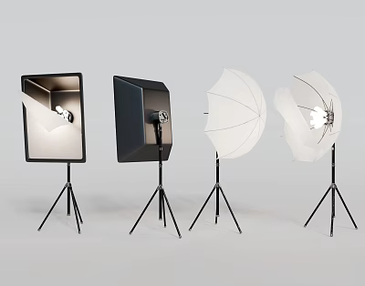 Professional Photography Studio Lighting Equipment with Softbox Umbrella and Tripod Stands for Studio Photography Setup 3d model