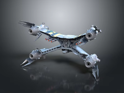 Futuristic Sci Fi Mechanical Structure With Metallic Components And Intricate Design 3d model