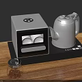 Stylish Modern Kitchen Countertop With Electric Kettle Dish Sterilizer And Tea Canister