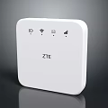 ZTE White Wireless Router With Wi-Fi Signal And Network Indicators