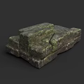 Moss Covered Natural Stone Blocks For Garden Landscaping Steps Design