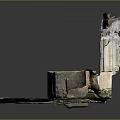 Ancient Architectural Building Structure with Brick Wall and Stone Trough Details