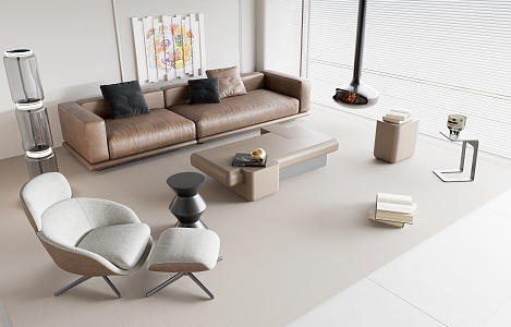 Modern Sofa Coffee Table Combination Sofa 3d model