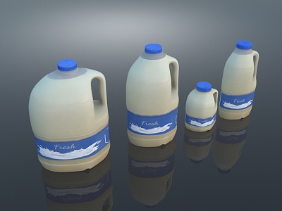 modern milk bucket plastic bucket 3d model