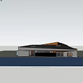 New Chinese Style Sales Office Building Reception Center Sales Office Building 3d model