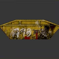 Yellow Rusty Construction Container With Graffiti And Weathered Metal Surface 3d model