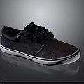Stylish Black Casual Lace Up Shoes With White Sole And Canvas Upper
