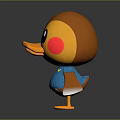 Cartoon Character And Duck Creature With Orange Yellow Appearance Red Cheeks Blue Outfit Yellow Logo